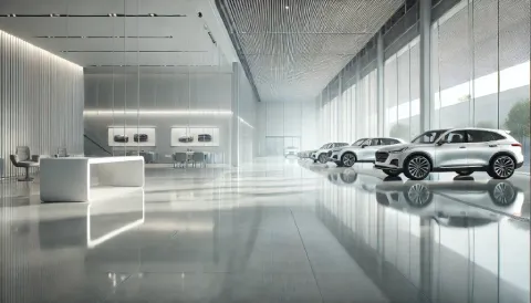 glossy car showroom